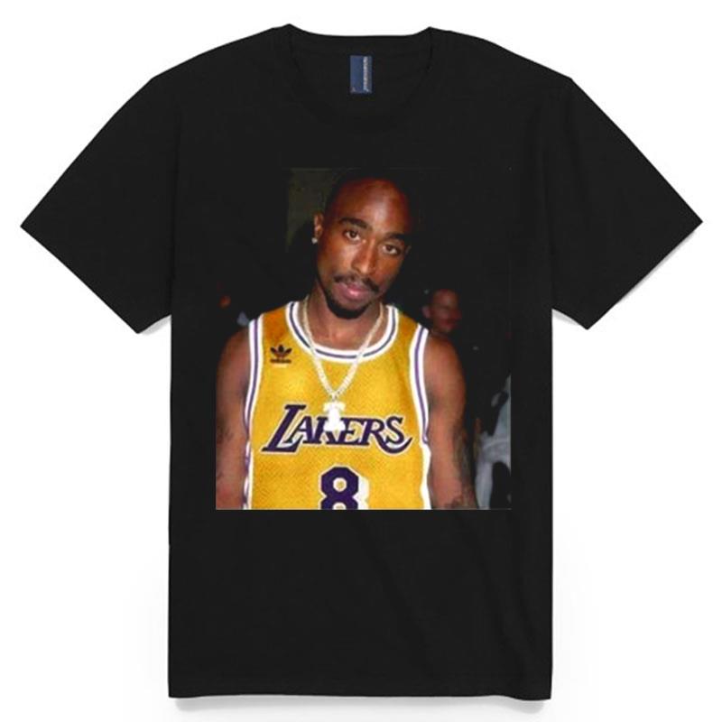 08 Rapper Tupac Shakur Los Angeles Lakers T-Shirt