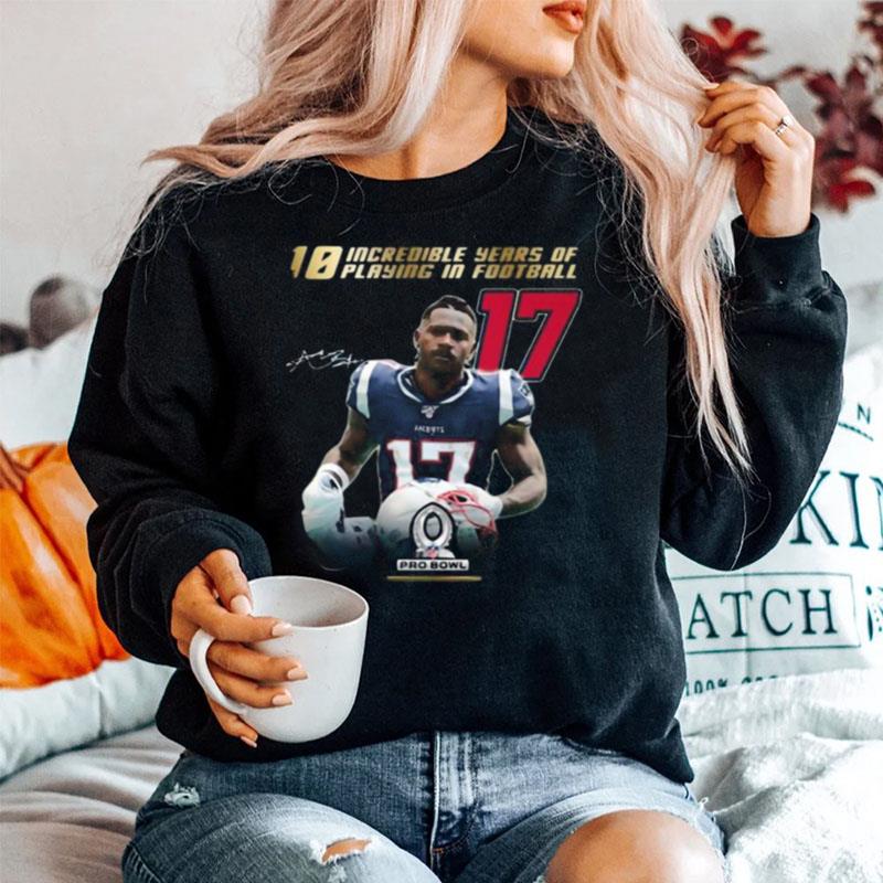 10 Incredible Years Of Laying In Football 17 Antonio Brown New England Patriots Signature Sweater