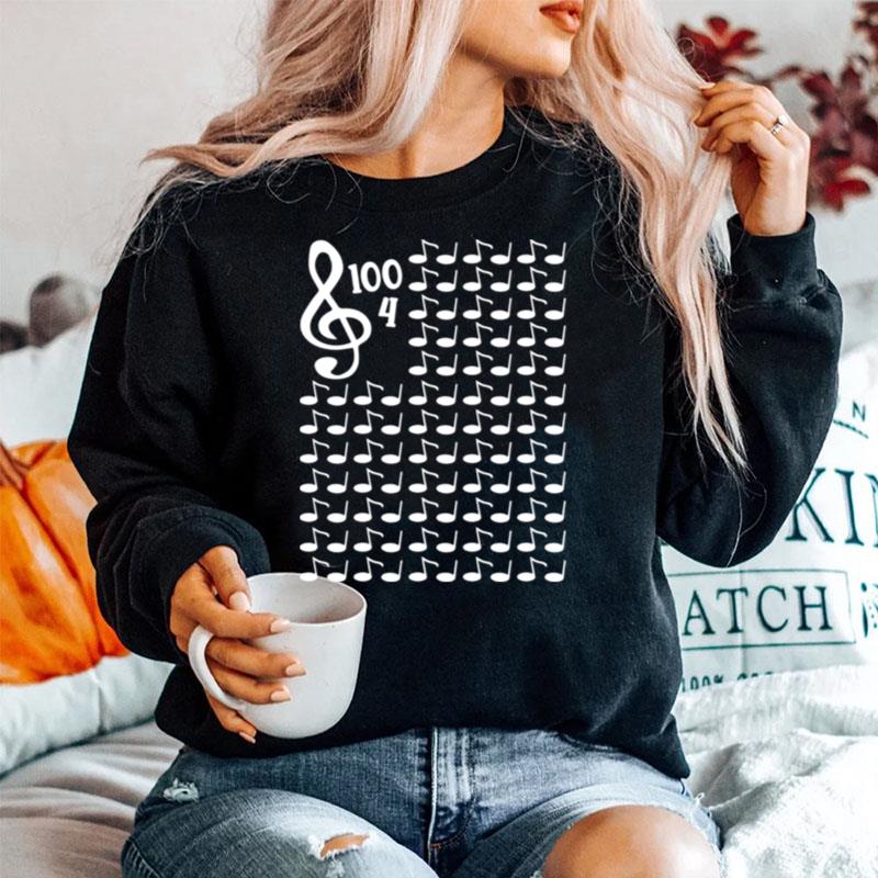 100Th Day Of School Musical Notes Music Student Teacher Sweater