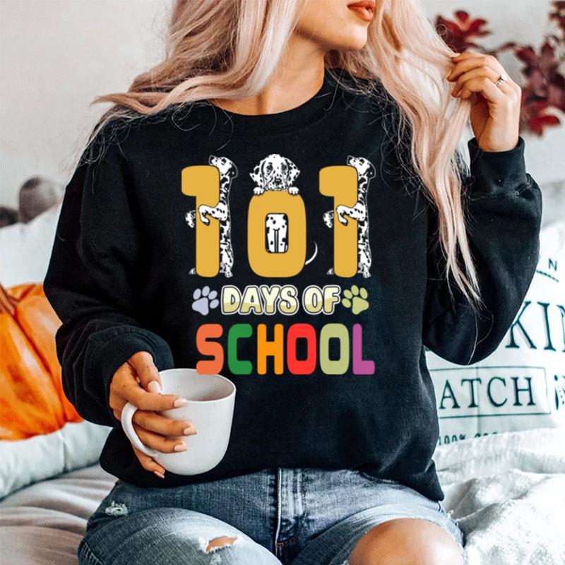 101 Days Of School Dalmation Dog Teachers Gift Sweater
