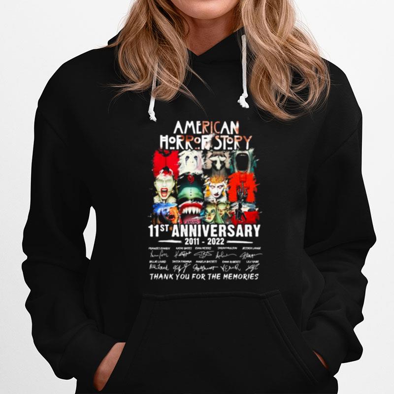11St Anniversary Of American Horror Story 2011 2022 Signatures Thank You For The Memories Hoodie