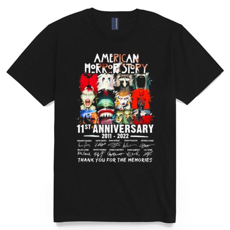 11St Anniversary Of American Horror Story 2011 2022 Signatures Thank You For The Memories T-Shirt