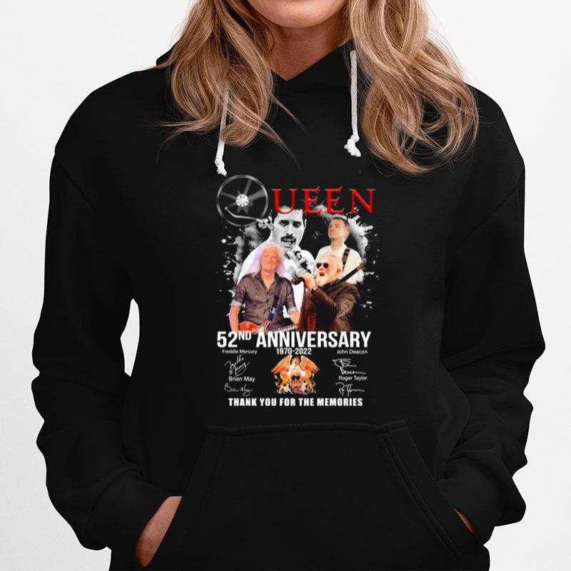 1970 2022 Queen 52Nd Anniversary Thank You For The Memories Signatures Hoodie