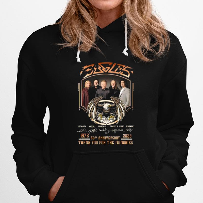 1972 2022 Thank You For The Memories Of Eagles 50Th Anniversary Signature Hoodie