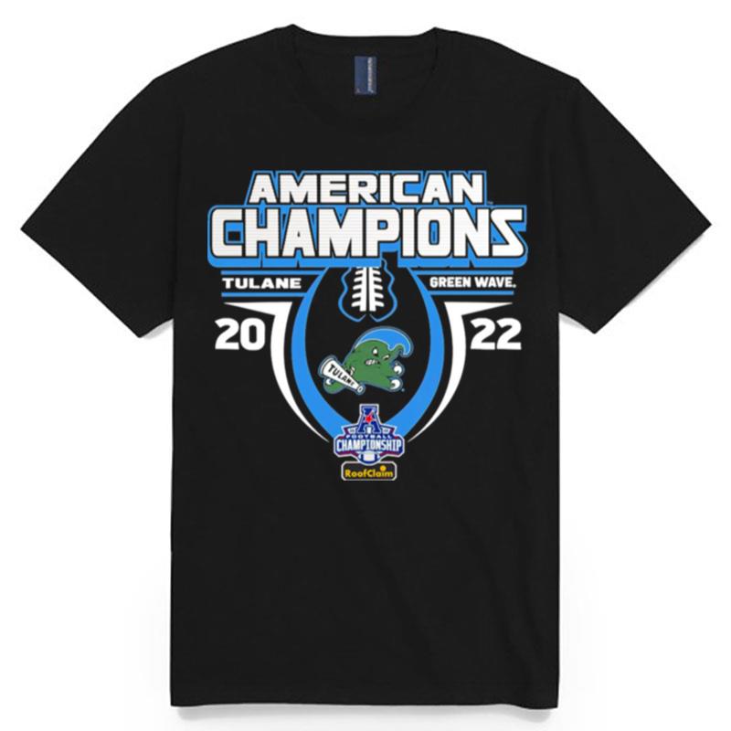 2022 Aac Football Conference Champions Tulane Green Wave T-Shirt