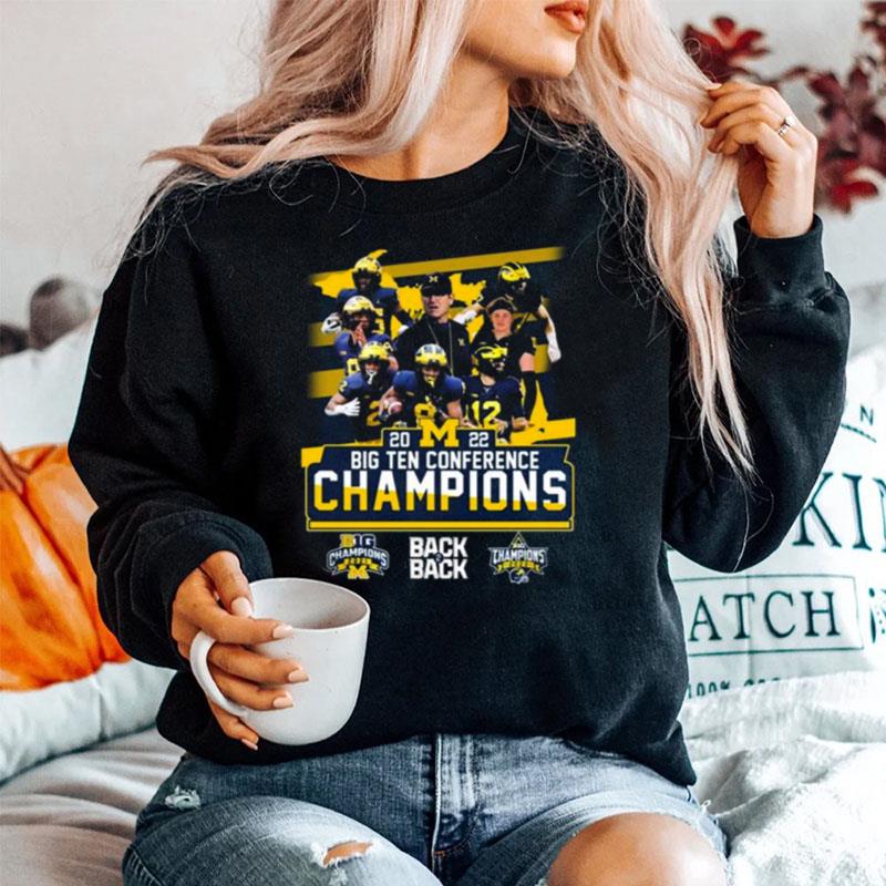 2022 Big Ten Conference Champions Michigan Wolverines Back 2 Back Sweater