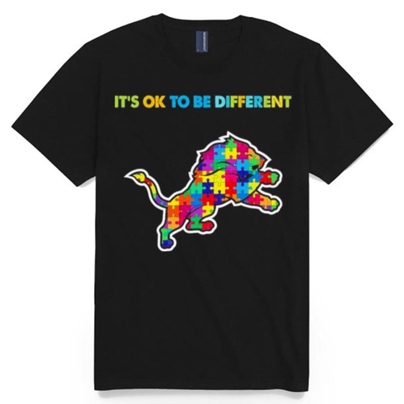 2023 Detroit Lions Autism Its Ok To Be Different T-Shirt
