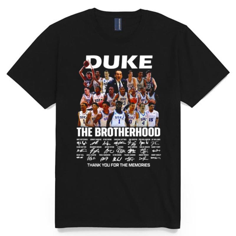 2023 Duke Blue Devils The Brotherhood Thank You For The Memories Signatures T-Shirt