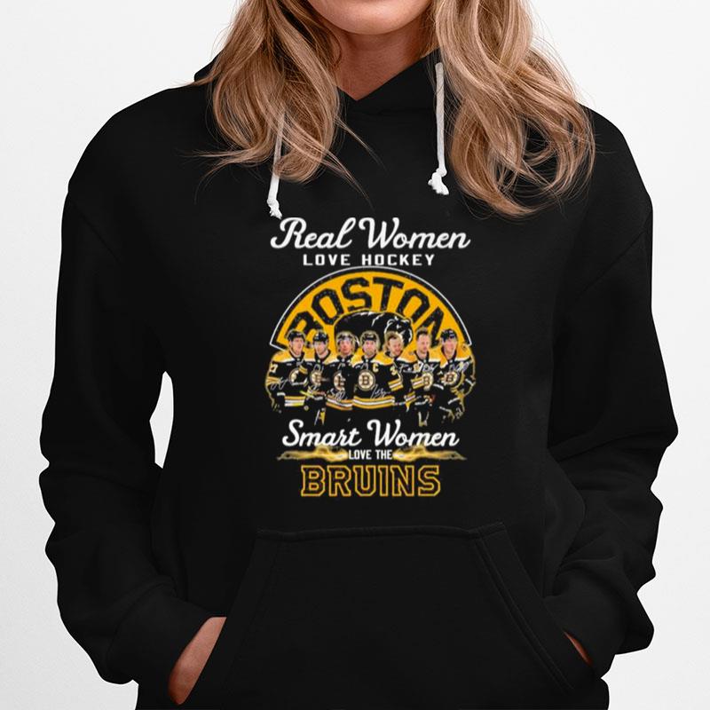 2023 Real Women Love Ice Hockey Smart Women Love The Boston Bruins Signatures Hoodie