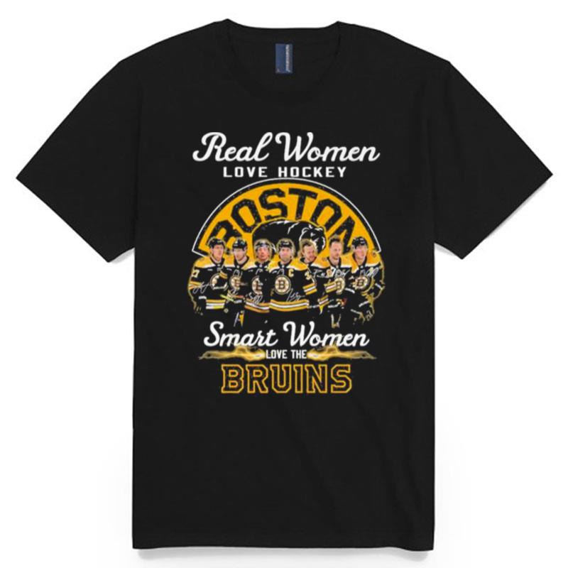 2023 Real Women Love Ice Hockey Smart Women Love The Boston Bruins Signatures T-Shirt