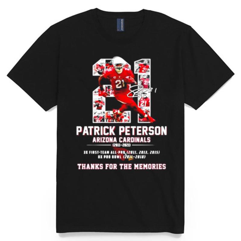 21 Patrick Peterson Arizona Cardinals Signature Thanks For The Memories T-Shirt