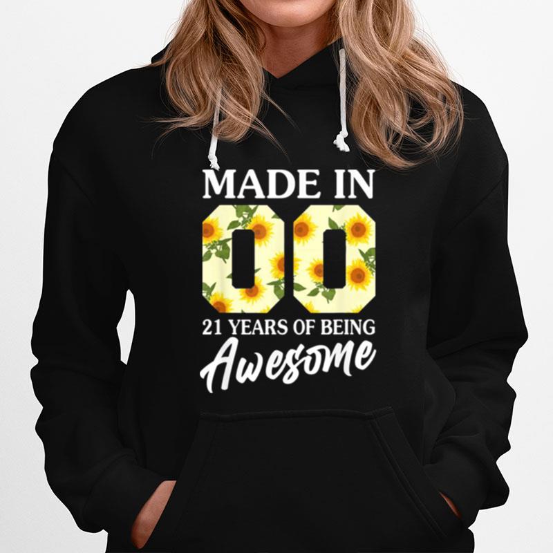21 Year Old Girl Sunflower 21St Birthday Born In 2000 Classic Hoodie