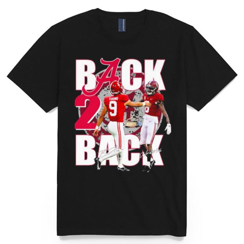 Alabama Football Back 29 Back Signatures T-Shirt