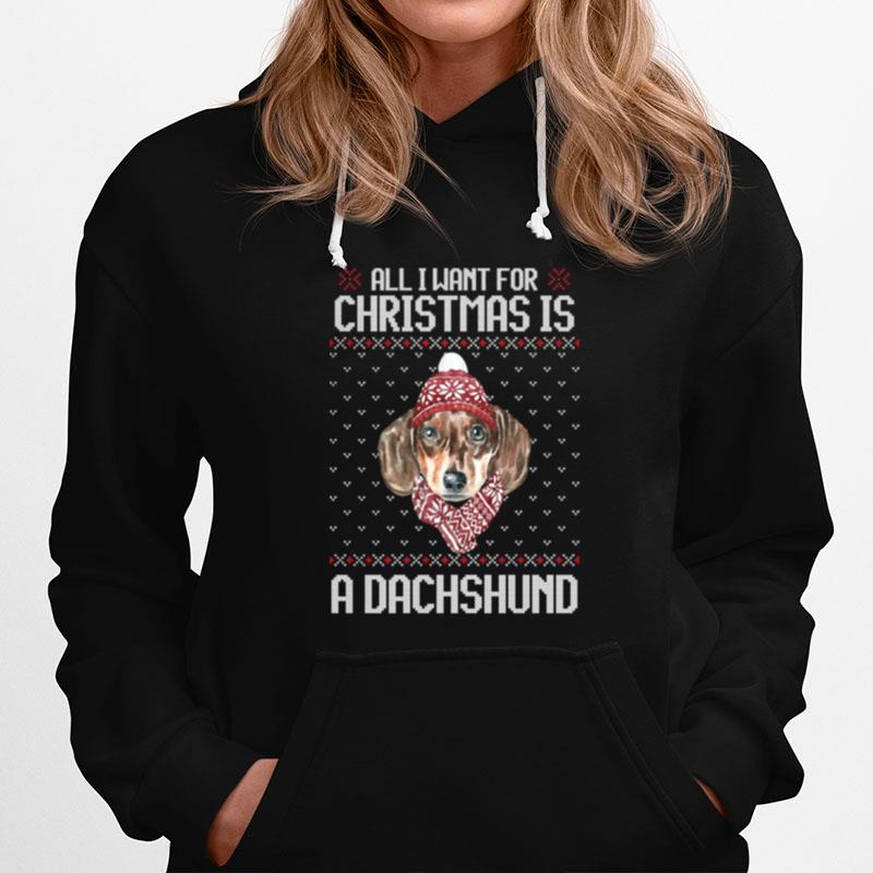 All I Want For Christmas Is A Dachshund Christmas Hoodie