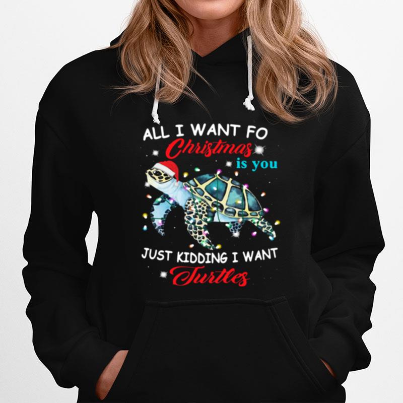 All I Want For Christmas Is You Just Kidding I Want Turtles Hoodie