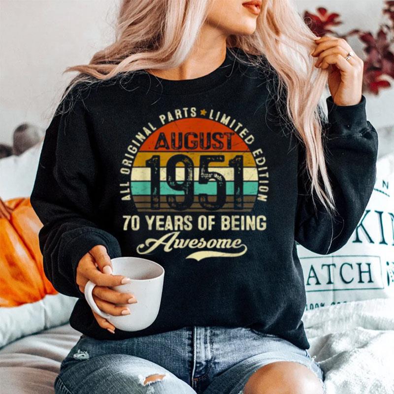 All Original Parts Limited Edition August 1951 70 Years Of Being Awesome Vintage Sweater