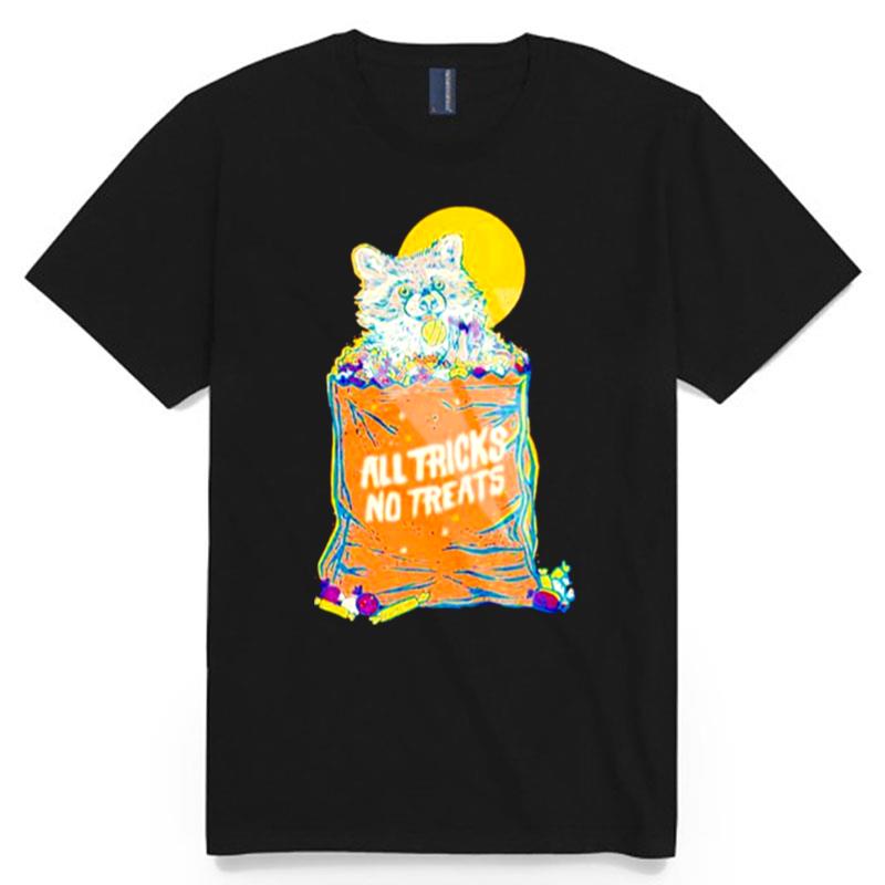 All Tricks No Treats Raccoon T-Shirt