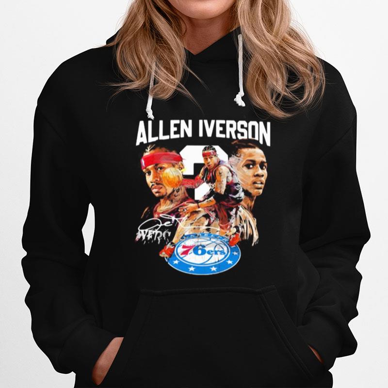 Allen Iverson Philadelphia 76Ers Basketball Player Signature Hoodie