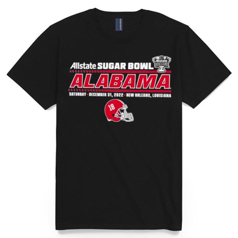 Allstate Sugar Bowl 2022 Alabama Team Helmet Saturday December 31 2022 New Orleans T-Shirt