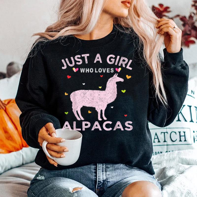 Alpaca Llama Just A Girl Who Loves Alpacas Sweater