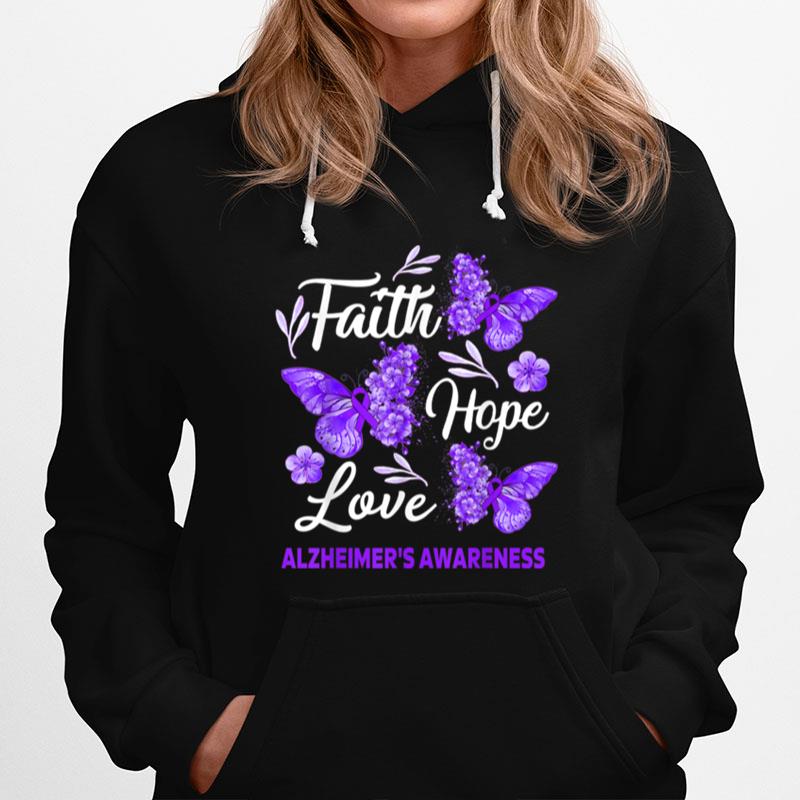 Alzheimers Awareness Faith Hope Love Butterfly T B0B349Ly3R Hoodie