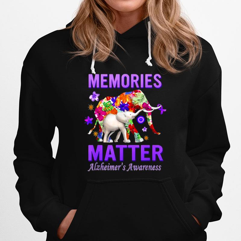 Alzheimers Memories Matter Purple Elephant Hoodie