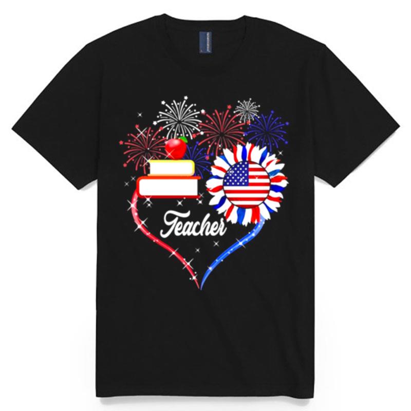 America Independence Day Firework Teacher T-Shirt