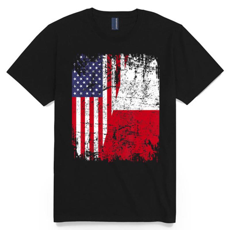 American And Poland Flag T-Shirt