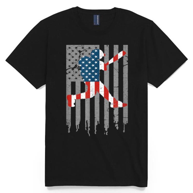 American Baseball Baseball Patriot Baseball American Flag T-Shirt