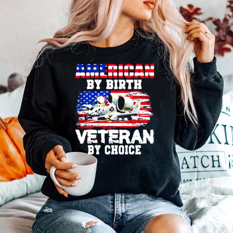 American By Birth Veteran By Choice Snoopy Sweater