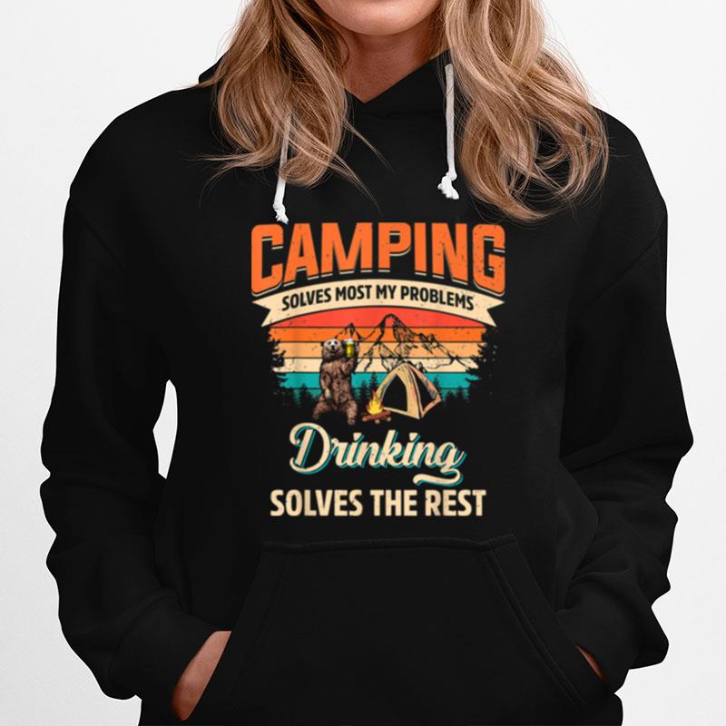 Bear Camping Solves Most Of My Problems Bourbon Hoodie