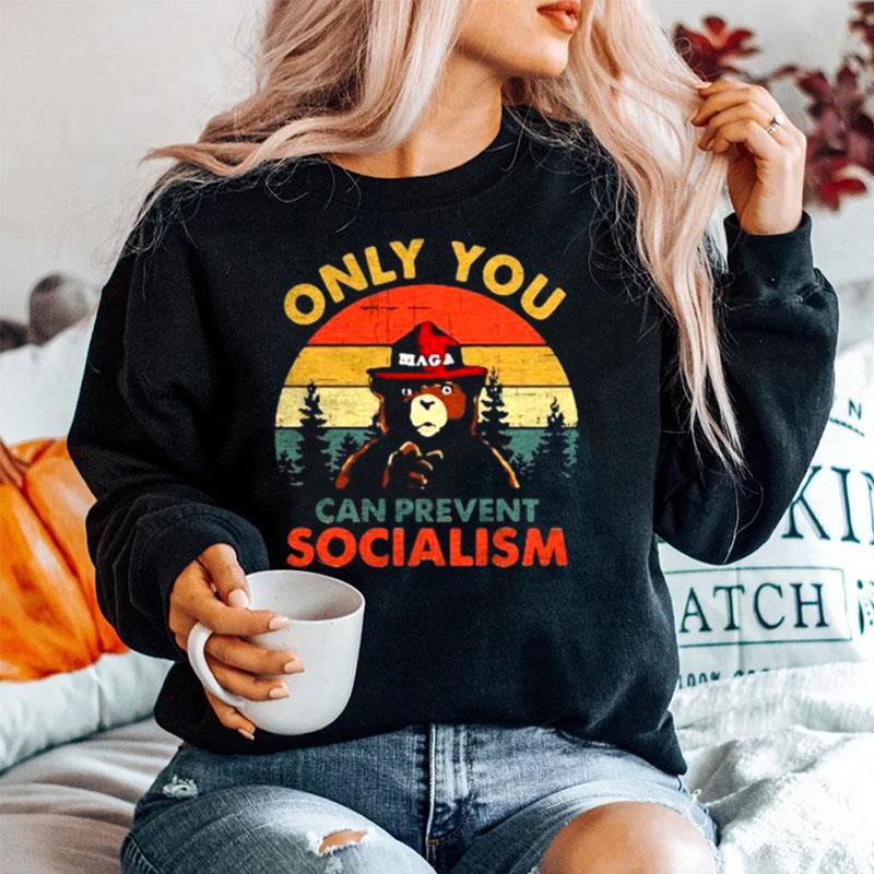 Bear Only You Can Prevent Socialism Vintage Sweater