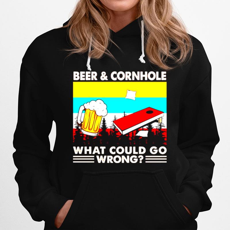 Beer And Cornhole What Could Go Wrong Vintage Hoodie