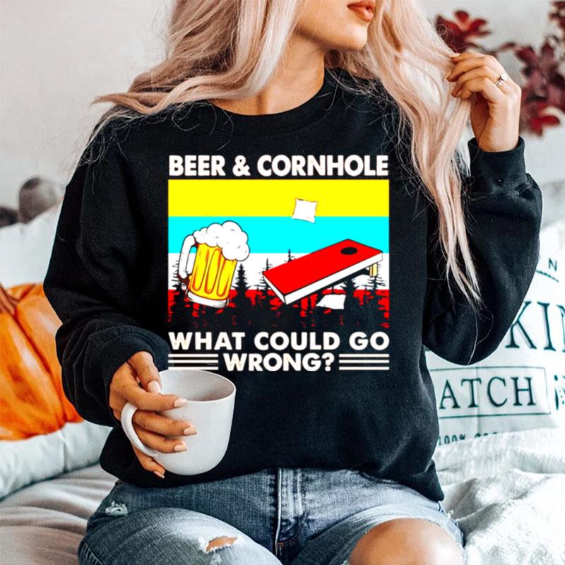 Beer And Cornhole What Could Go Wrong Vintage Sweater