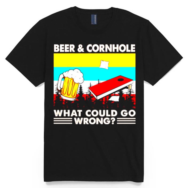 Beer And Cornhole What Could Go Wrong Vintage T-Shirt