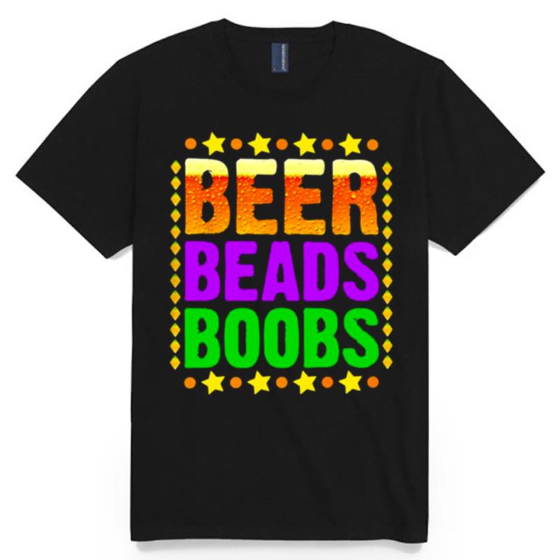 Beer Beads Boobs Mardi Gras New Orleans T-Shirt