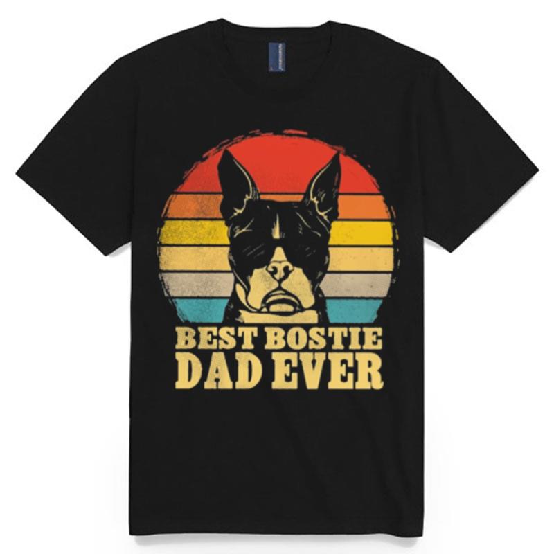 Best Boston Dad Ever Sunset Retro T-Shirt