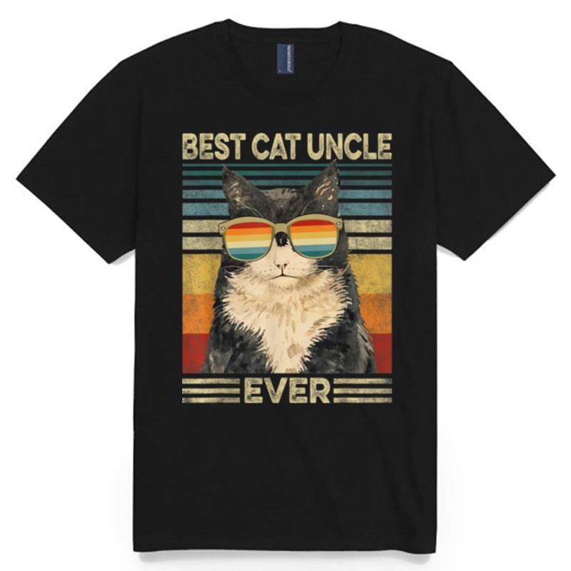 Best Cat Uncle Ever Retro Vintage Cat Dad Father Day T B09Zl14V1G T-Shirt