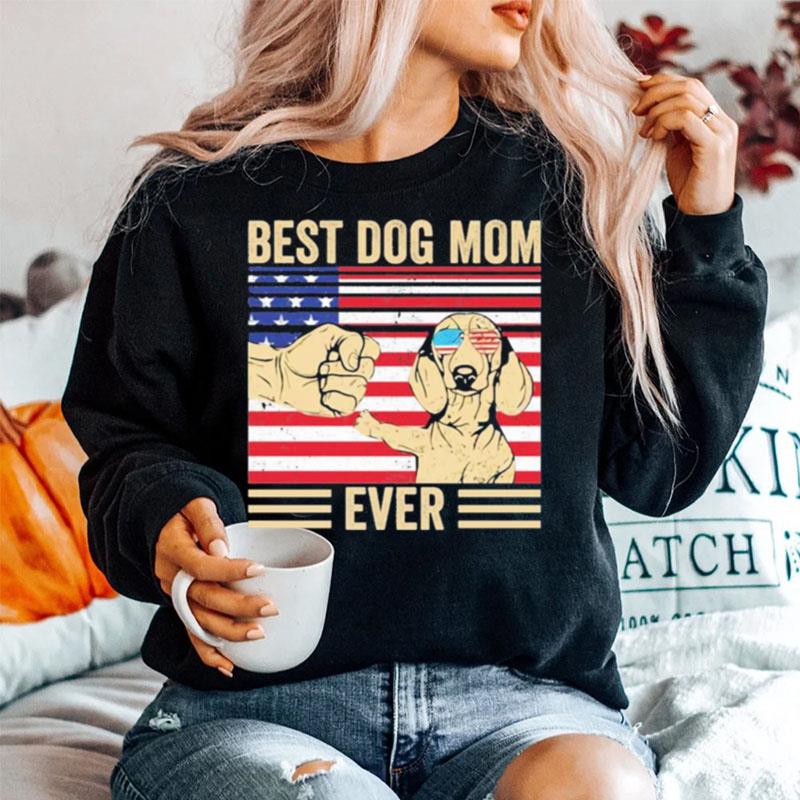 Best Dog Mom Ever America Flag Sweater