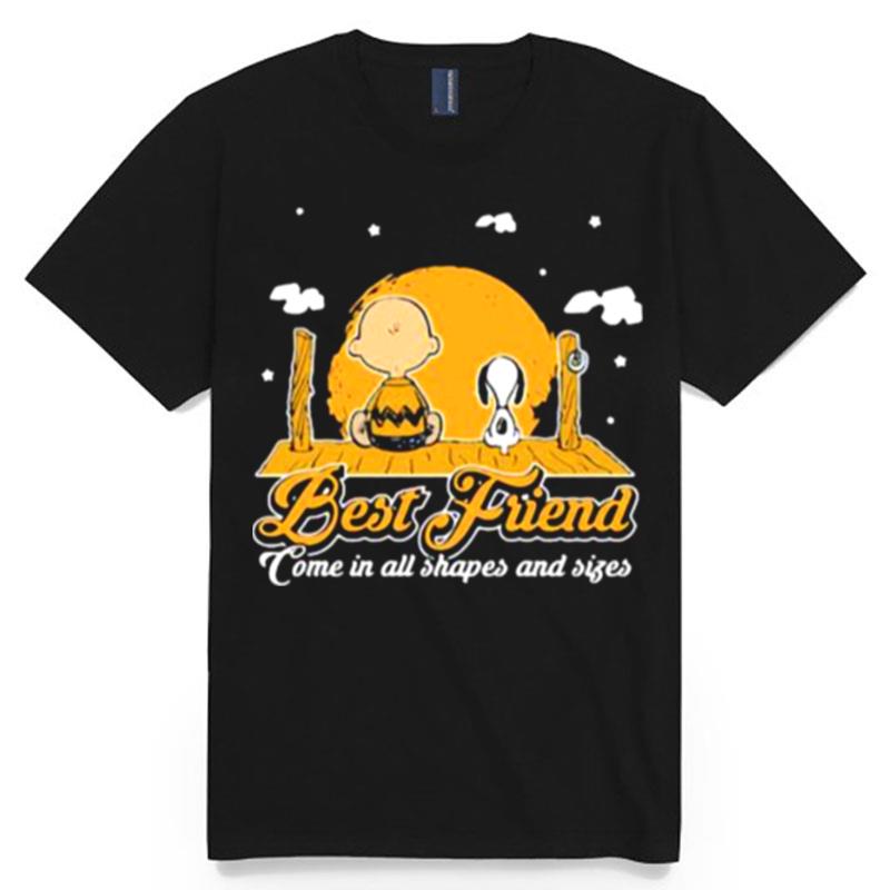 Best Friend Come In All Shapes And Sizes Moon Snoopy Charlie T-Shirt