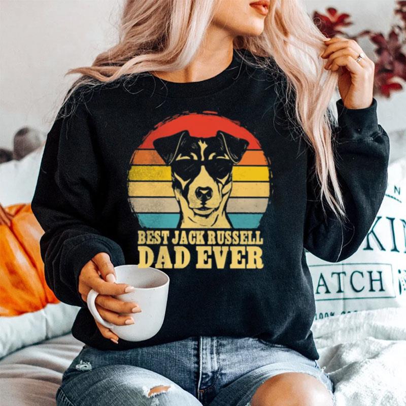 Best Jack Russell Dad Ever Sunset Retro Sweater