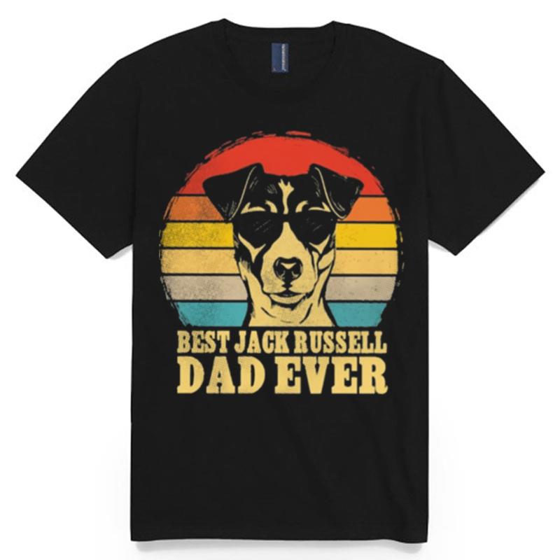 Best Jack Russell Dad Ever Sunset Retro T-Shirt