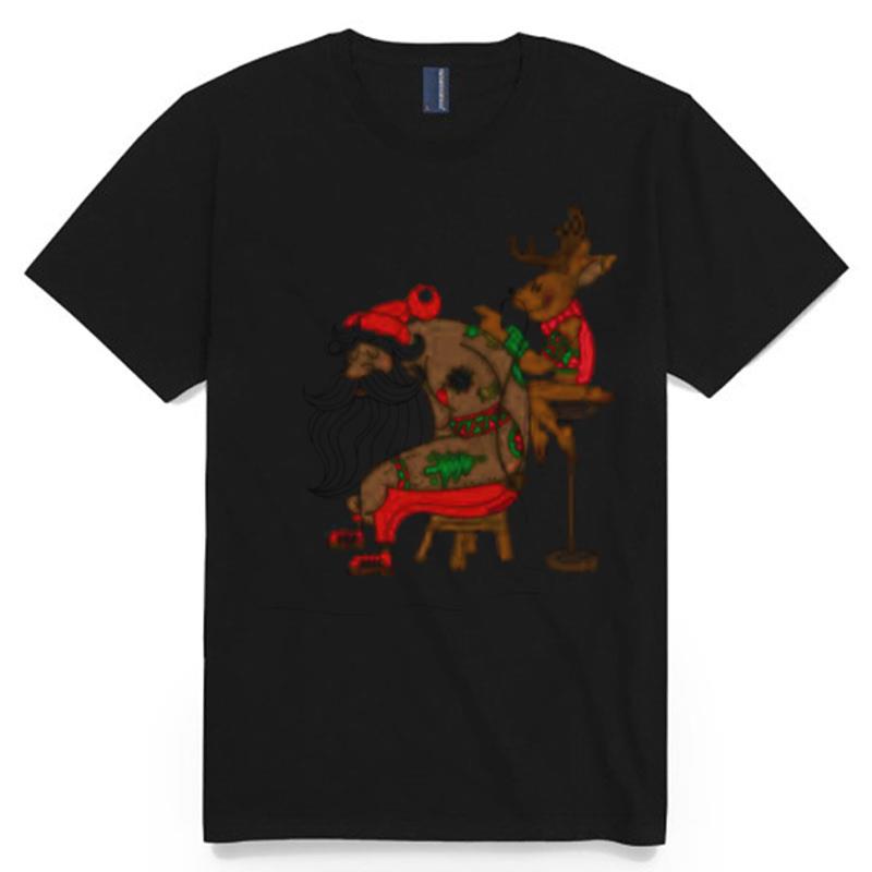 Best Reindeer Tattoo For Santa Claus Christmas T-Shirt