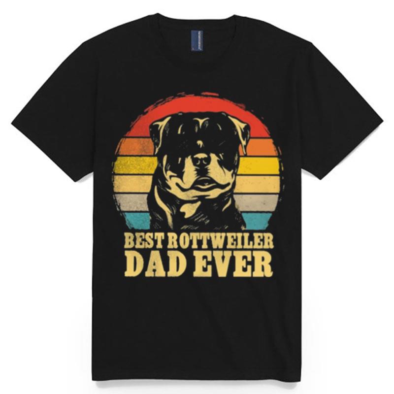 Best Rottweiler Dad Ever Sunset Retro T-Shirt