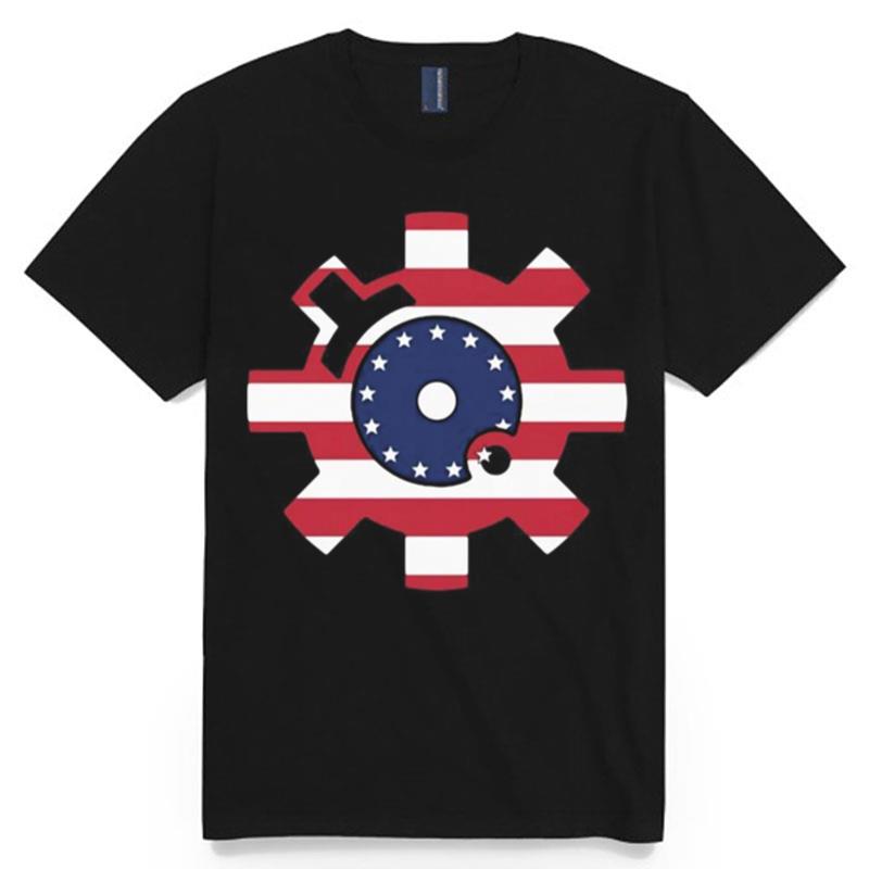 Betsy Ross Flag Bolt Face American Flag T-Shirt
