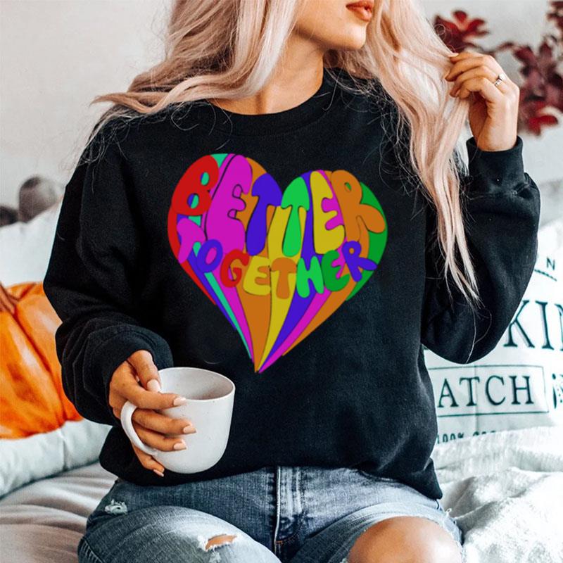 Better Together Colorful Abstract Heart Sweater