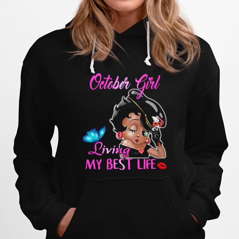 Betty Boop October Girl Living My Best Life Butterfly Hoodie
