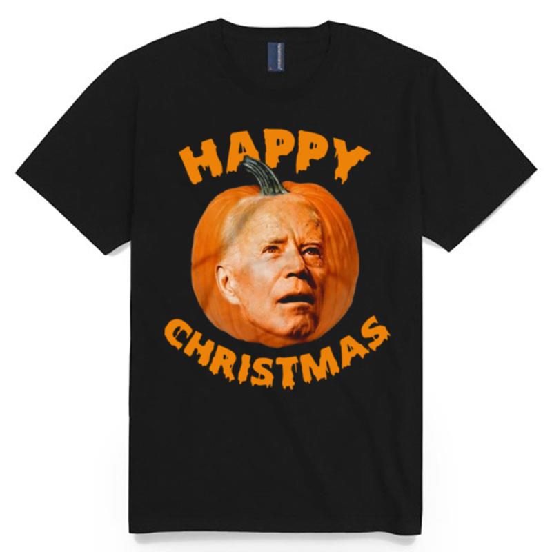 Biden Pumpkin Happy Christmas Halloween T-Shirt
