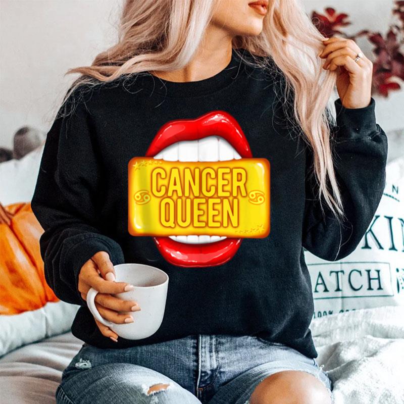 Big Cancer Queen Red Lips Zodiac Cancer Sweater
