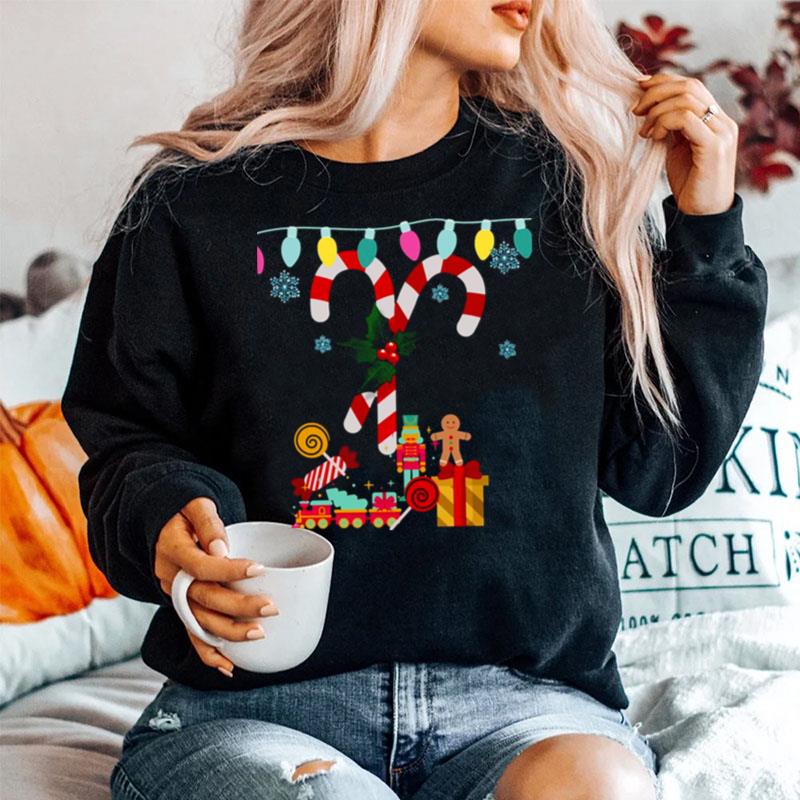 Big Candy Canes And Mistletoe Wishes Merry Christmas Sweater